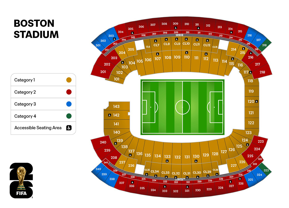 Lageplan des Stadions in Boston