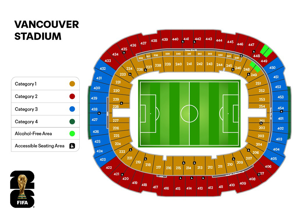 Lageplan des Stadions in Vancouver